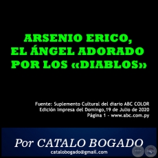 ARSENIO ERICO, EL ÁNGEL ADORADO POR LOS «DIABLOS» - Por CATALO BOGADO - Domingo, 19 de Julio de 2020